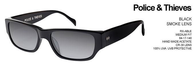 Police & Thieves Sunglasses by Tres Noir- BLACK