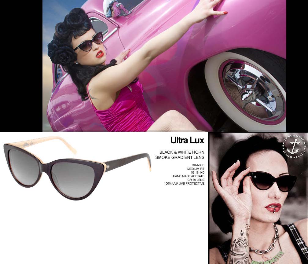 Ultra Lux Sunglasses by Tres Noir- BLACK & WHITE HORN