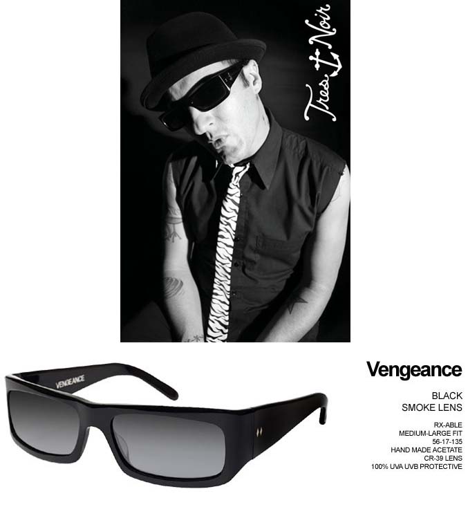 Vengeance Sunglasses by Tres Noir- SHINY BLACK
