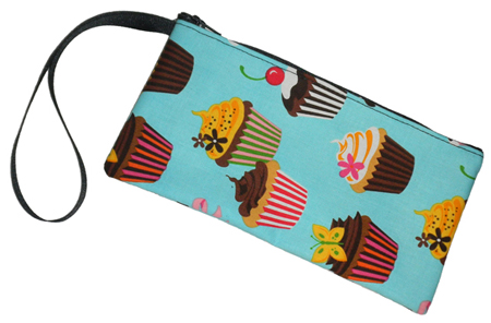 Cupcakes Turquoise Wristlet Bag by Viva Dulce Marina - SALE