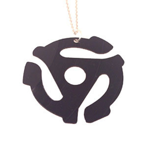 Recycled Record Vinyl Necklace by Vling- 45 Adapter