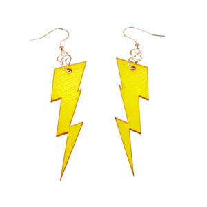 Show product details for Recycled Record Vinyl Earrings by Vling- Lightning Bolts