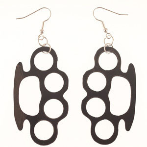 Recycled Record Vinyl Earrings by Vling- Brass Knuckles