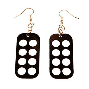 Recycled Record Vinyl Earrings By Vling- Checker