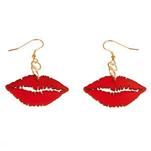 Recycled Record Vinyl Earrings by Vling- Lips