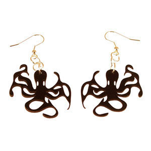 Recycled Record Vinyl Earrings by Vling- Octopus