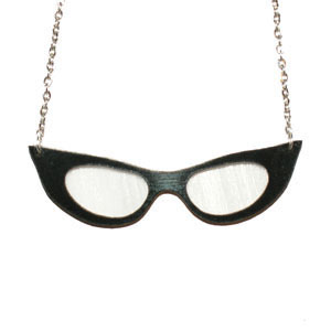 Recycled Record Vinyl Necklace by Vling- Cat's Eye Glasses