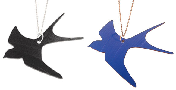 Recycled Record Vinyl Necklace by Vling- Swallow