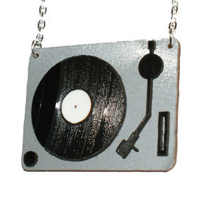 Recycled Record Vinyl Necklace by Vling- Turntable