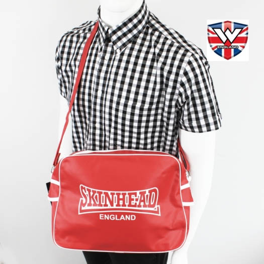 Skinhead, England on a Red PVC Bag by Warrior Clothing
