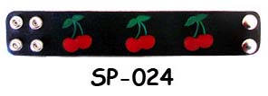 Show product details for 3 Cherries on a leather bracelet (Sale price!)