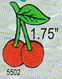 Cherries embroidered patch (1.75")