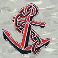Black & Red Anchor Embroidered Patch (2")