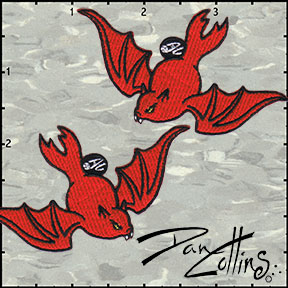 Devil Bat embroidered patch set (Dan Collins art)