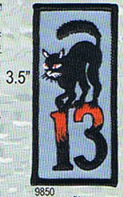 Black Cat 13 Embroidered Patch (3.5")