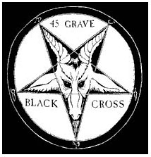 45 Grave- Black Cross back patch (bp567)