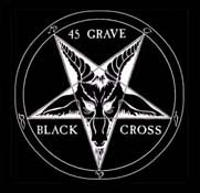 45 Grave- Black Cross cloth patch (cp590)