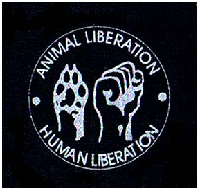 Animal Liberation, Human Liberation cloth patch (cp846)