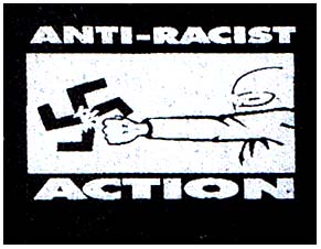 Anti Racist Action- Punching Swastica cloth patch (cp888)
