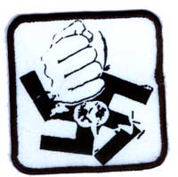 Anti Nazi- Fist Smashing Swastica Screened Patch (sp1050)