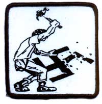 Anti Nazi- Guy Smashing Swastica Screened Patch (sp1055)