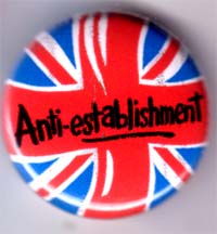 Anti Establishment- British Flag Logo pin (pin559)