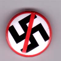 Anti Nazi- Crossed Out Swastica pin (pin595)