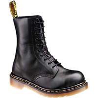 10 Eye Black Fine Haircell Steel Toe Dr. Martens Boots