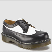 5 Eye Black & White Smooth Brogue Dr. Martens Shoes