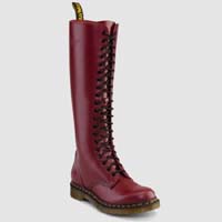 20 Eye Cherry Smooth Zippered Dr. Marten Boot