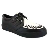 Black & White Leather creeper style sneaker by Tred Air UK