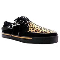 Black Suede And Leopard creeper style sneaker by Tred Air UK