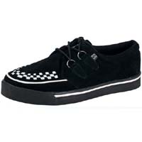 Black Suede Creeper Style Sneaker With White Trim by Tred Air UK
