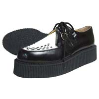 Black & White Leather Mondo Sole Creeper by Tred Air UK