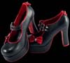 Black And Red Skull Bow 2 Strap High Platform Heel by Tred Air UK (Sale price!)