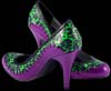 Luv N Lux Girls Heel by Tred Air UK- Purple & Green  Leopard With "Green Fuzz" Stitching (Sale price!)