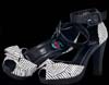 Black And White Gathered Front Peep Toe Starlet Heel by Tred Air UK (Sale price!)