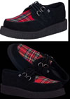 Black Suede And Red Plaid Lo Sole Creeper by Tred Air UK (Sale price!)