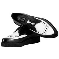 Black & White Leather Pointed Lo Sole Creeper by Tred Air UK