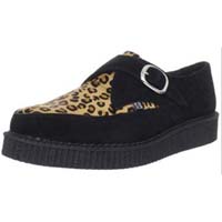 Black Suede And Leopard Lo Sole Monk Creeper by Tred Air UK