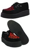 Black Suede And Red Leopard Lo Sole Creeper by Tred Air UK