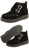 Black Suede 2 Buckle Creeper Boot by Tred Air UK