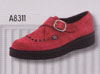 Red Suede Pointed Lo Sole Monk Creeper by Tred Air UK