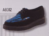 Black Suede & Blue Zebra Cow Hair Pointed Lo Sole Creeper by Tred Air UK