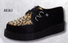 Black Suede & Leopard With Studs Lo Sole Creeper by Tred Air UK