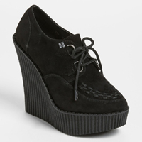 Black Suede Creeper Wedge Bootie by Tred Air UK