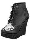 Black & White Napa Leather Creeper Wedge Bootie by Tred Air UK