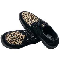 Black Suede & Leopard Viva Creeper by Tred Air UK