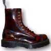 Show product details for Bulldog in BURGUNDY RUB OFF- 10 Eye Steel Toe Boot by Grinders (Thicker sole than the Stag)
