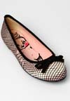 I Caught Kewpie Pink Fishnet Ballet Flats by Iron Fist